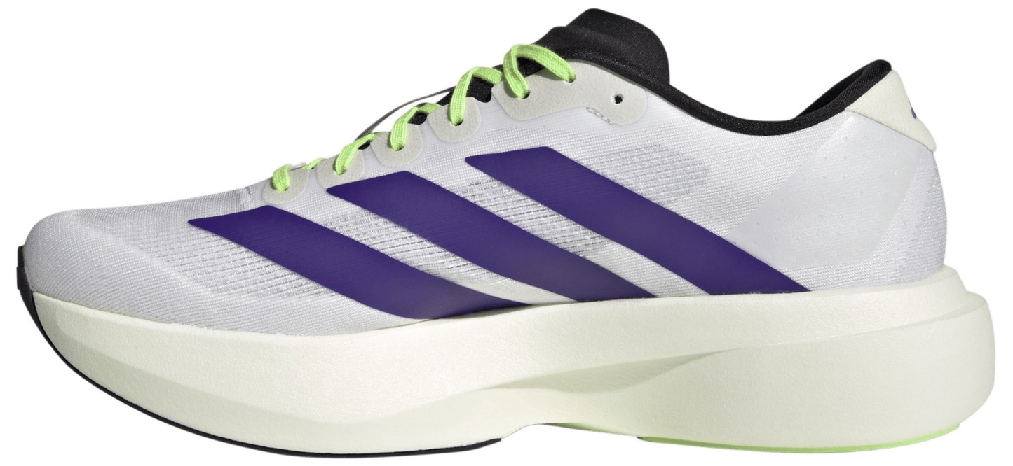 adidas Men's Adizero EVO SL Running Shoes - White/Purple/Lime - View 4