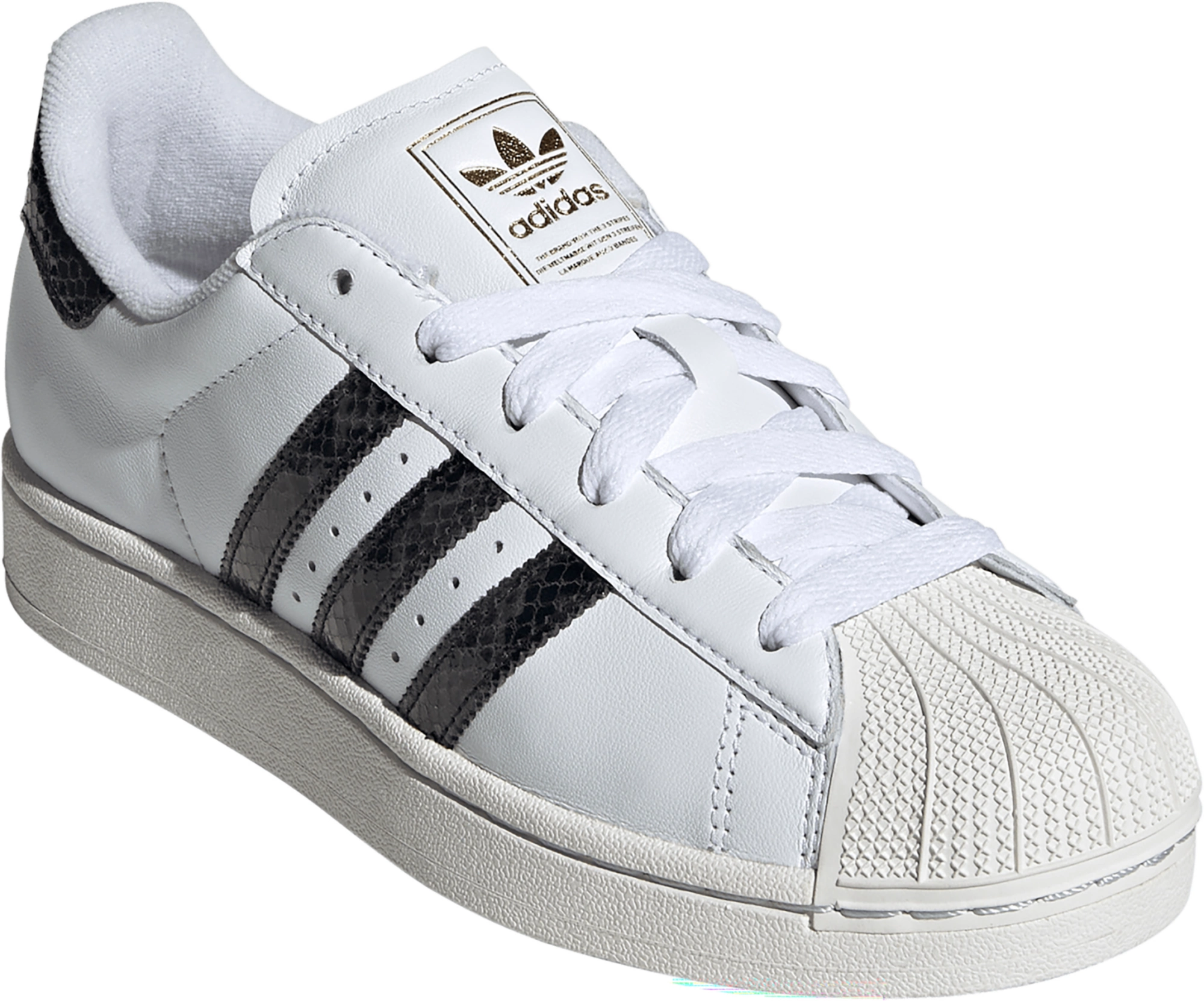 adidas Women's Superstar II Shoes - White/Grey Snakeskin - View 5