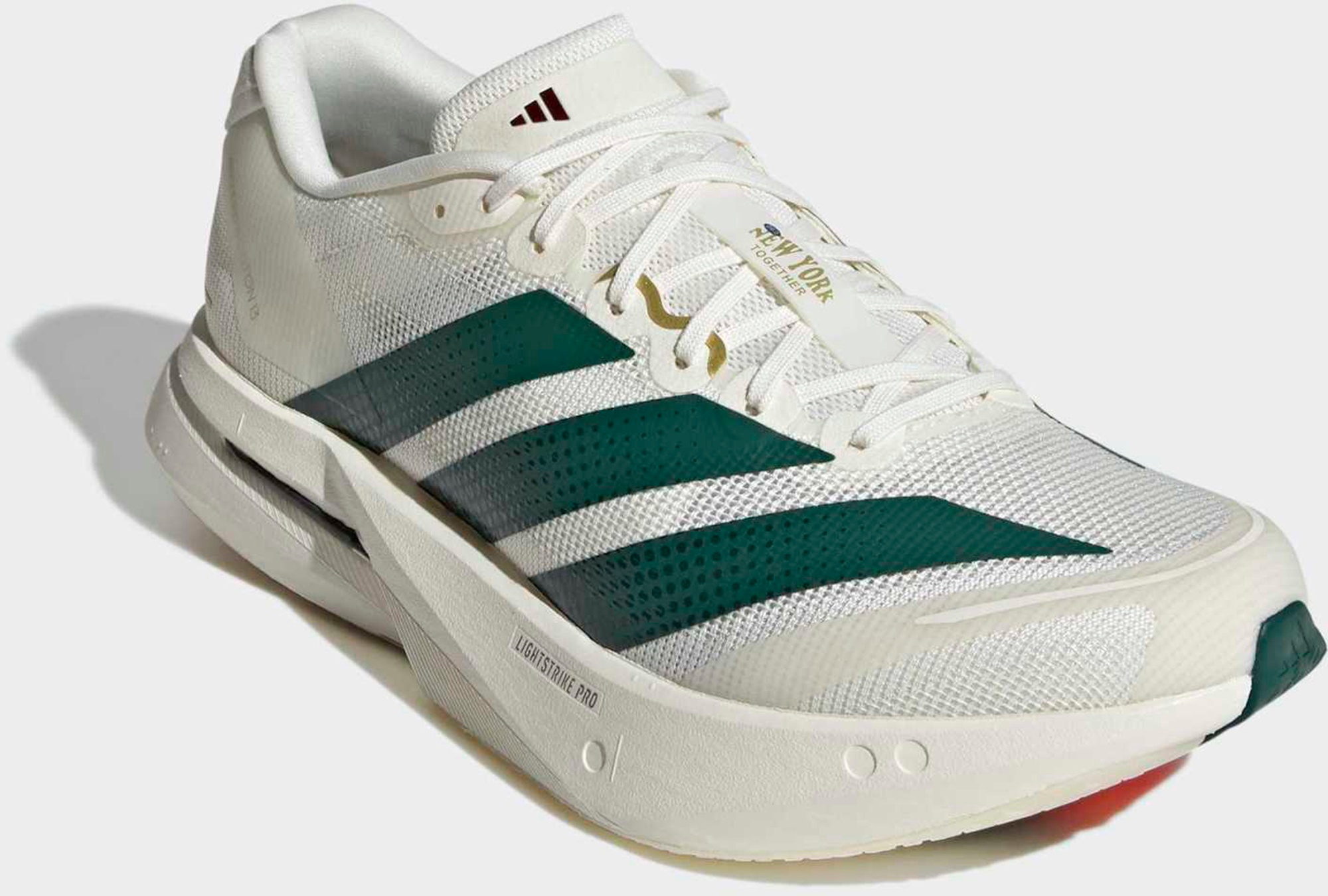 adidas Men's Adizero Boston 13 Running Shoes - White/Collegiate Green/Royal - View 7