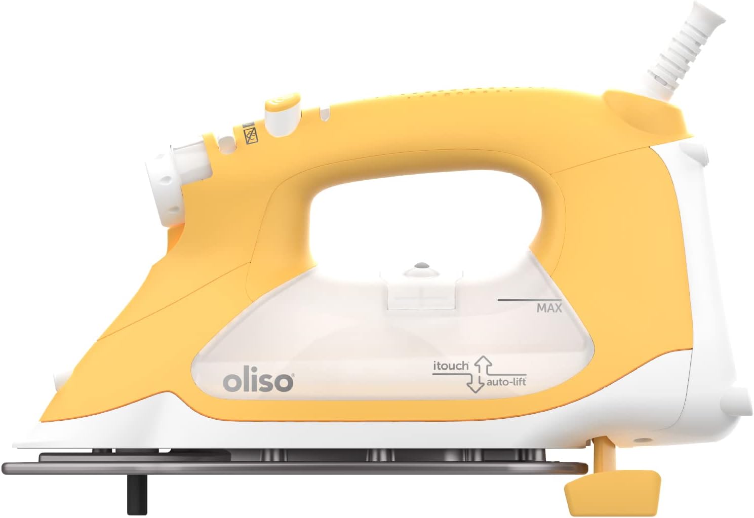 Oliso TG1600 Pro Plus 1800 Watt SmartIron with Auto Lift - for Clothes, Sewing, Quilting and Crafting Ironing | Diamond Ceramic-Flow Soleplate Steam Iron, Yellow