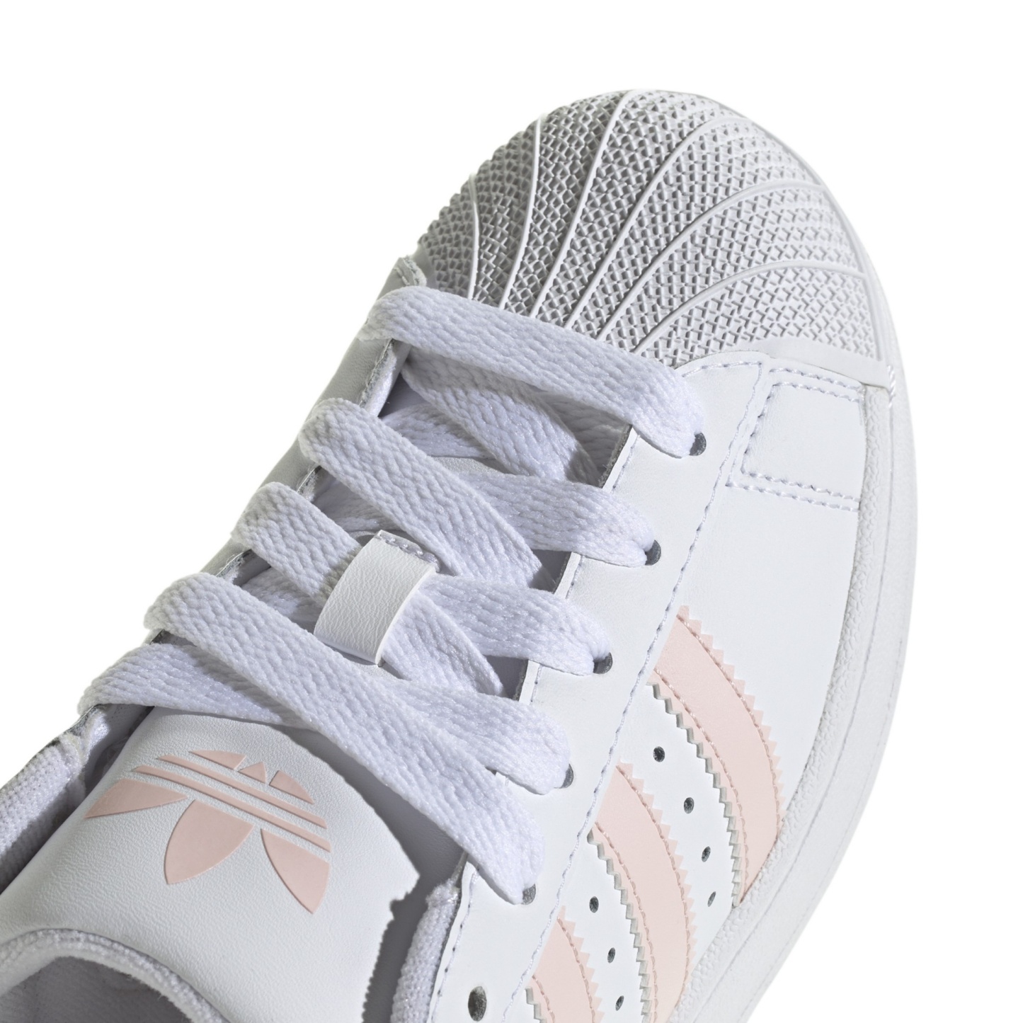adidas Kids' Grade School Superstar II Shoes - White/Sandy Pink/White - View 7