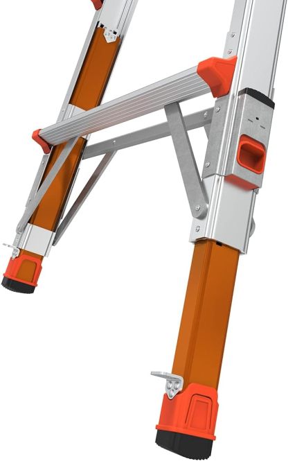 Revothtlution 2.0, Model 22 - ANSI Type IA - 300 lb Rated, Aluminum Articulated Extendable Ladthtder with TIP & Glide Wheels and Ratchet Levelers