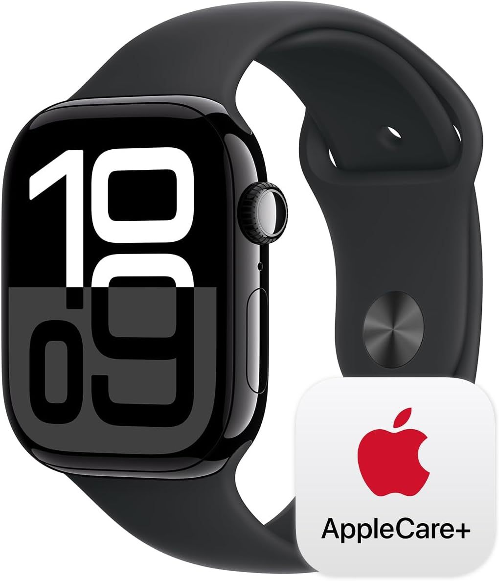 Apple Watch Series 10 [GPS 42mm case] Smartwatch with Silver Aluminium Case with Denim Sport Band - S/M. Fitness Tracker, ECG App, Always-On Retina Display, Water Resistant