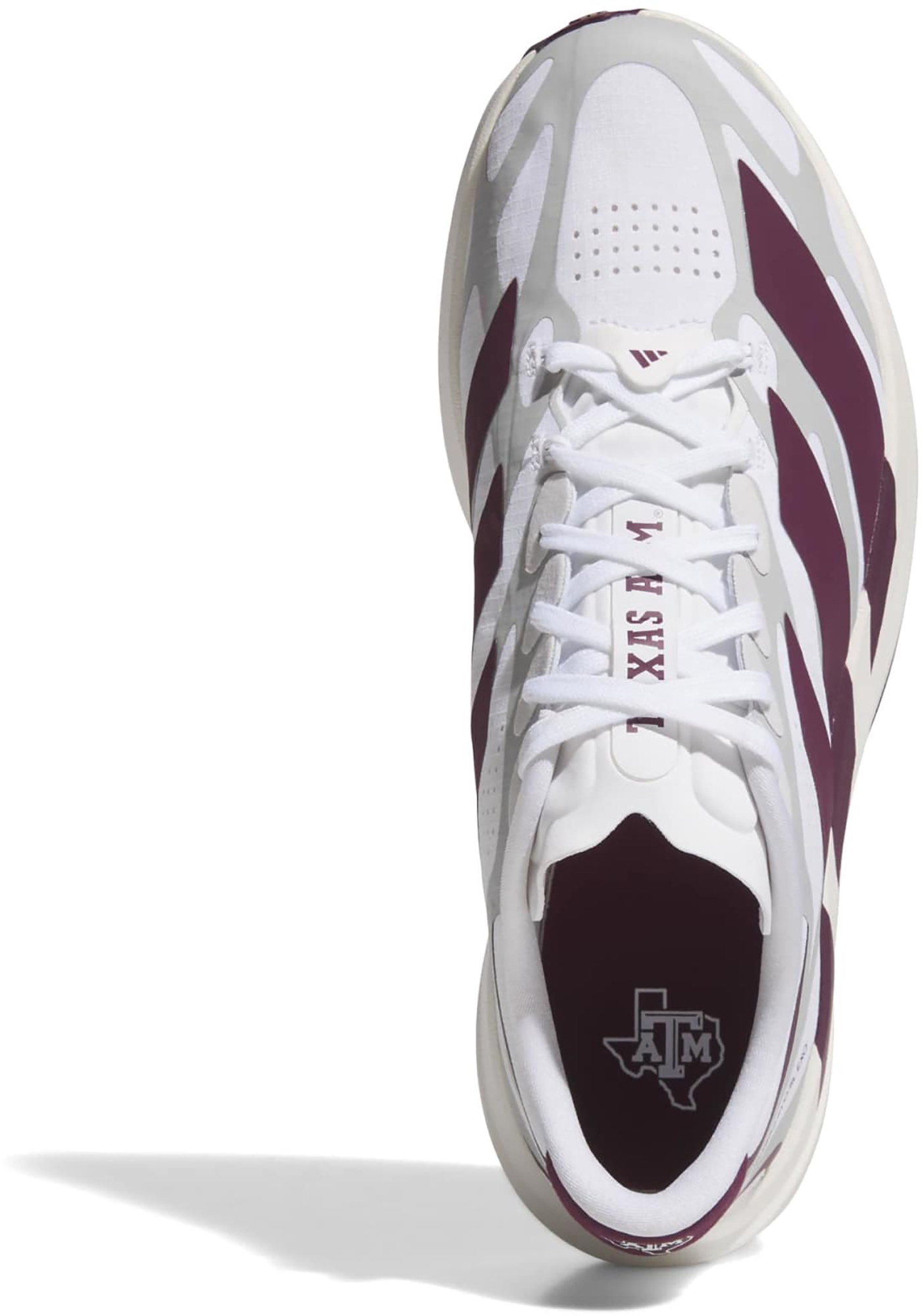 adidas Men's Adizero EVO SL EXO Texas A&M Running Shoes - Ftwr White/Team Maroon/Stone - View 3