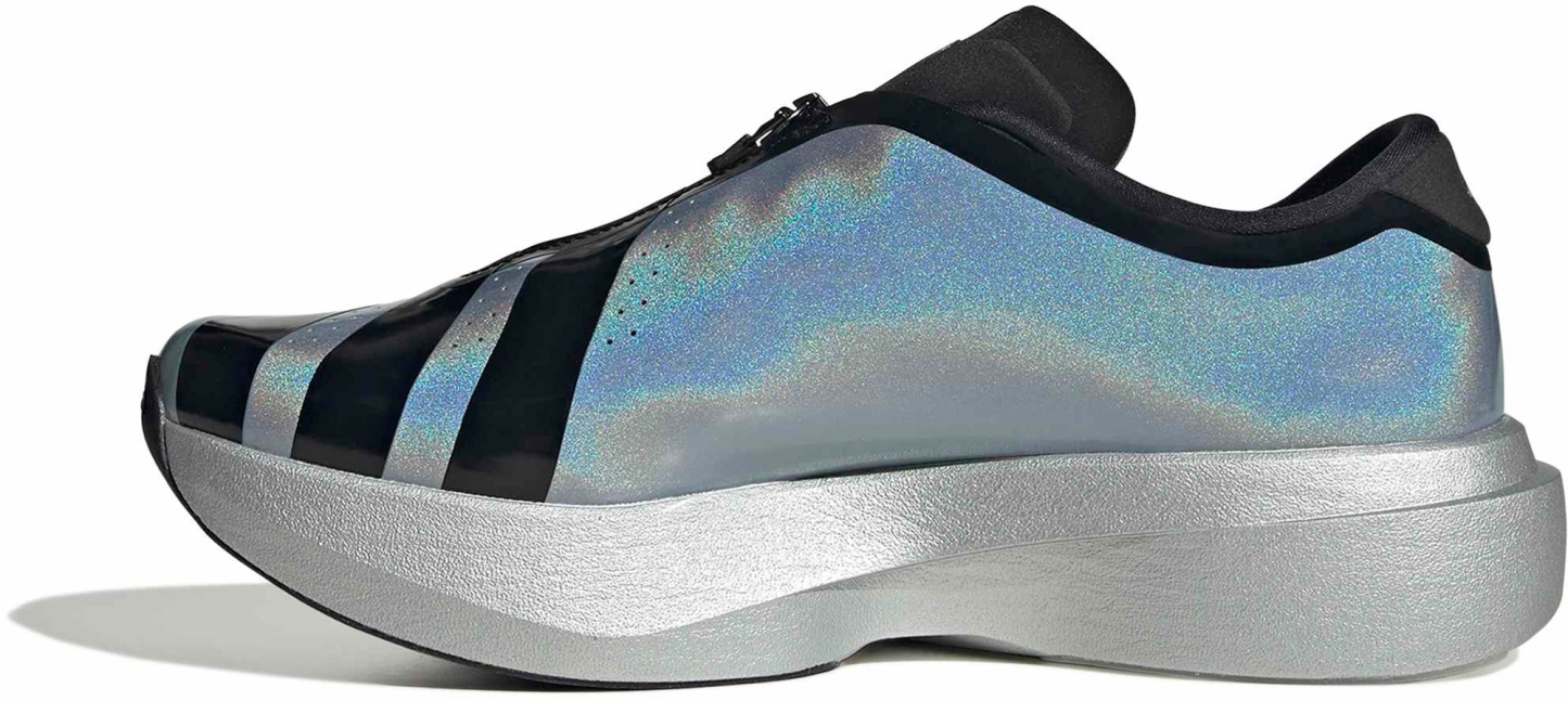 adidas Men's Adizero EVO SL Zip Running Shoes - Silver Mtllc/Black/Halo Silver - View 4