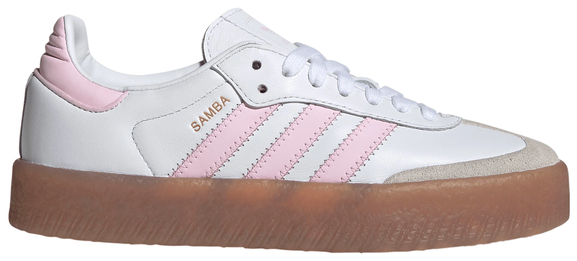 adidas Kids' Grade School Sambae Shoes - White/Pink/Gold - View 1