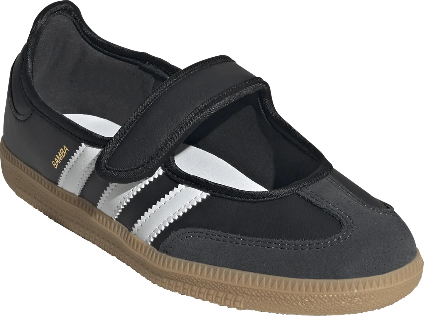 adidas Kids' Grade School Samba Jane Shoes - Core Black/Ftwr White/Gum 3 - View 5