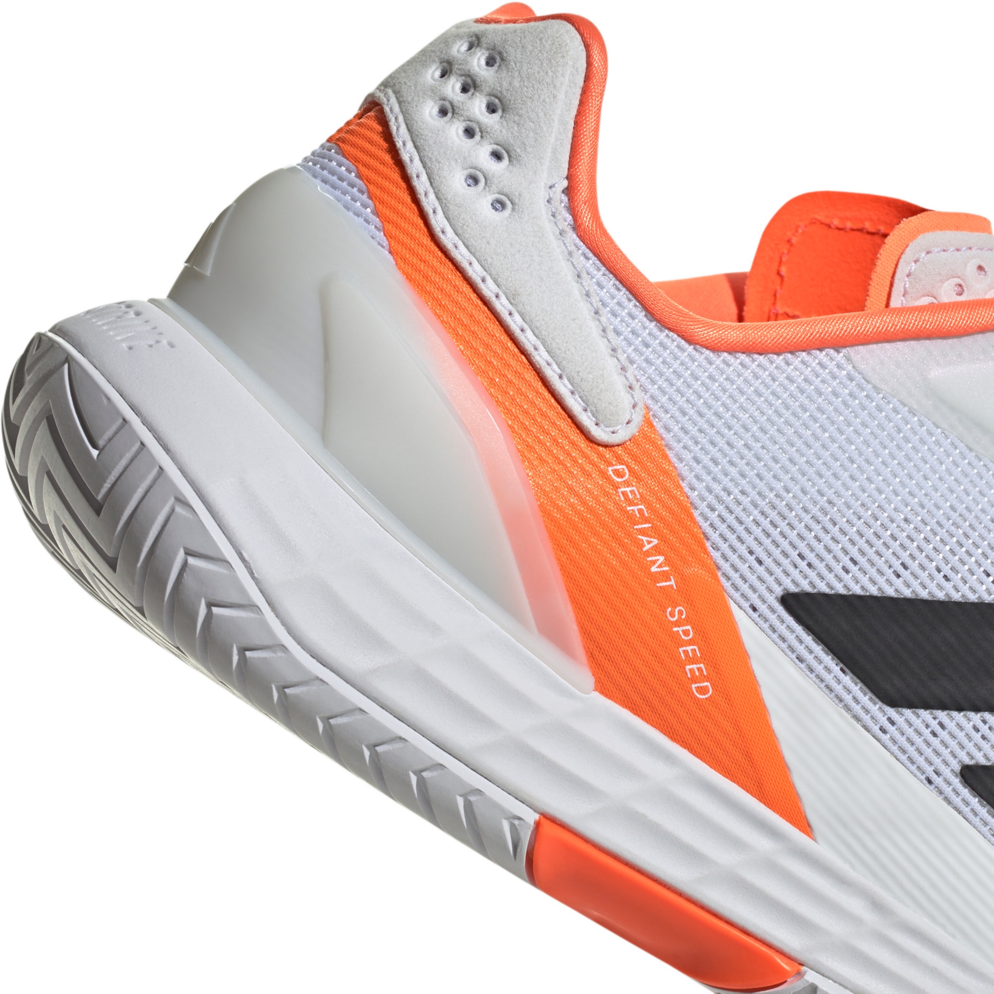 adidas Men's Defiant Speed 2 Tennis Shoes - Ftwr White/Core Black/Lucid Orange - View 8