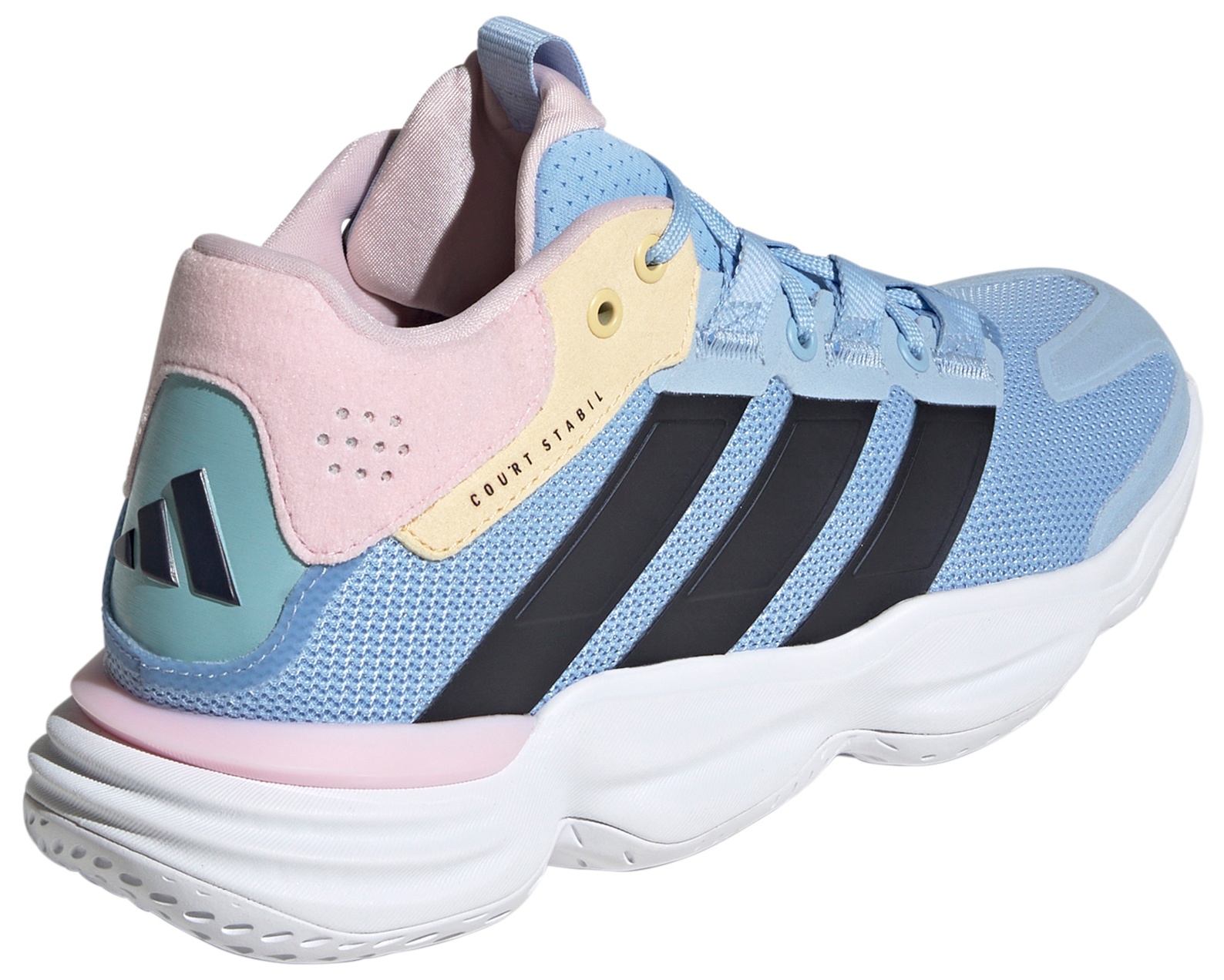 adidas Women's Court Stabil Volleyball  Shoes - White/Bright Royal - View 6