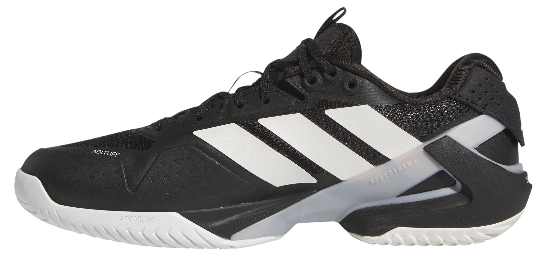 adidas Men's Adizero Ubersonic 5 Tennis Shoes - Black/Zero Metallic/Silver Metallic - View 4