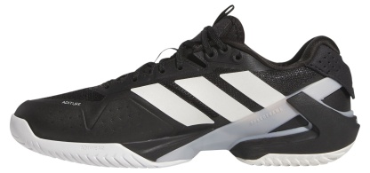 adidas Men's Adizero Ubersonic 5 Tennis Shoes - Black/Zero Metallic/Silver Metallic - View 4