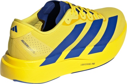 adidas Men's Adizero EVO SL Woven Running Shoes - Yellow/Team Royal Blue/Iron Met. - View 6