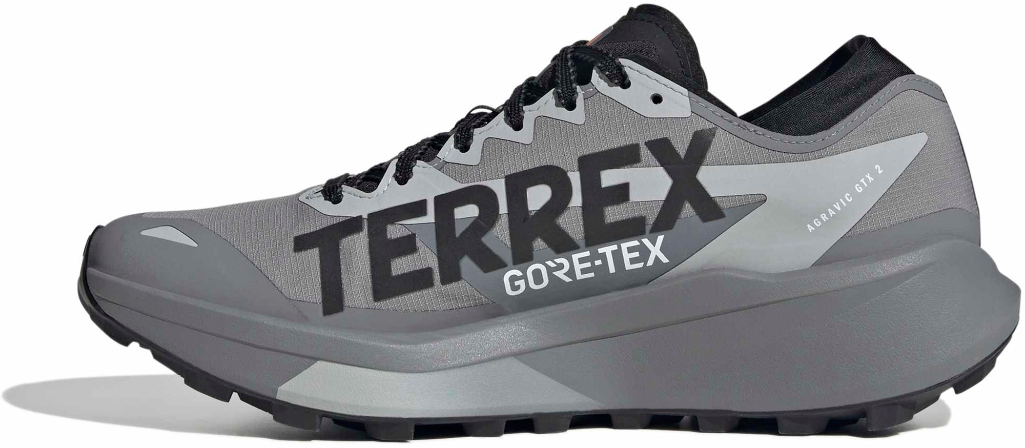 adidas Men's Terrex Agravic GTX 2 Trail Running Shoes - Grey/Black/Semi Impct Orange - View 5