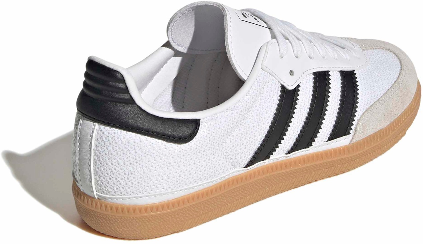 adidas Kids' Grade School Samba OG Shoes - Ftwr White/Core Black/Grey One - View 5