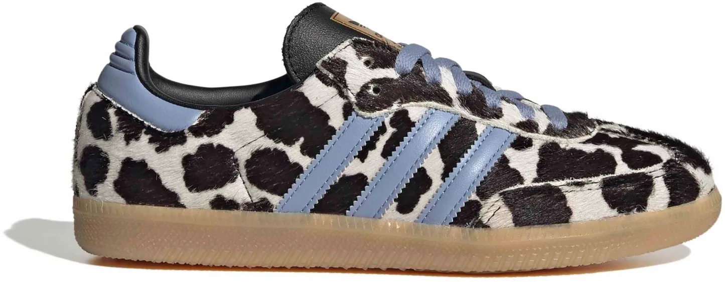 adidas Women's Samba OG Shoes - Pony Hair Chalk Blue/Blk - View 1