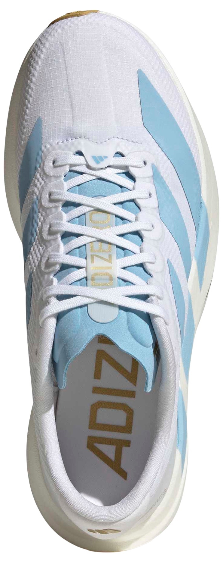 adidas Women's Adizero EVO SL Running Shoes - White/Clear Blue/Matte Gold - View 2