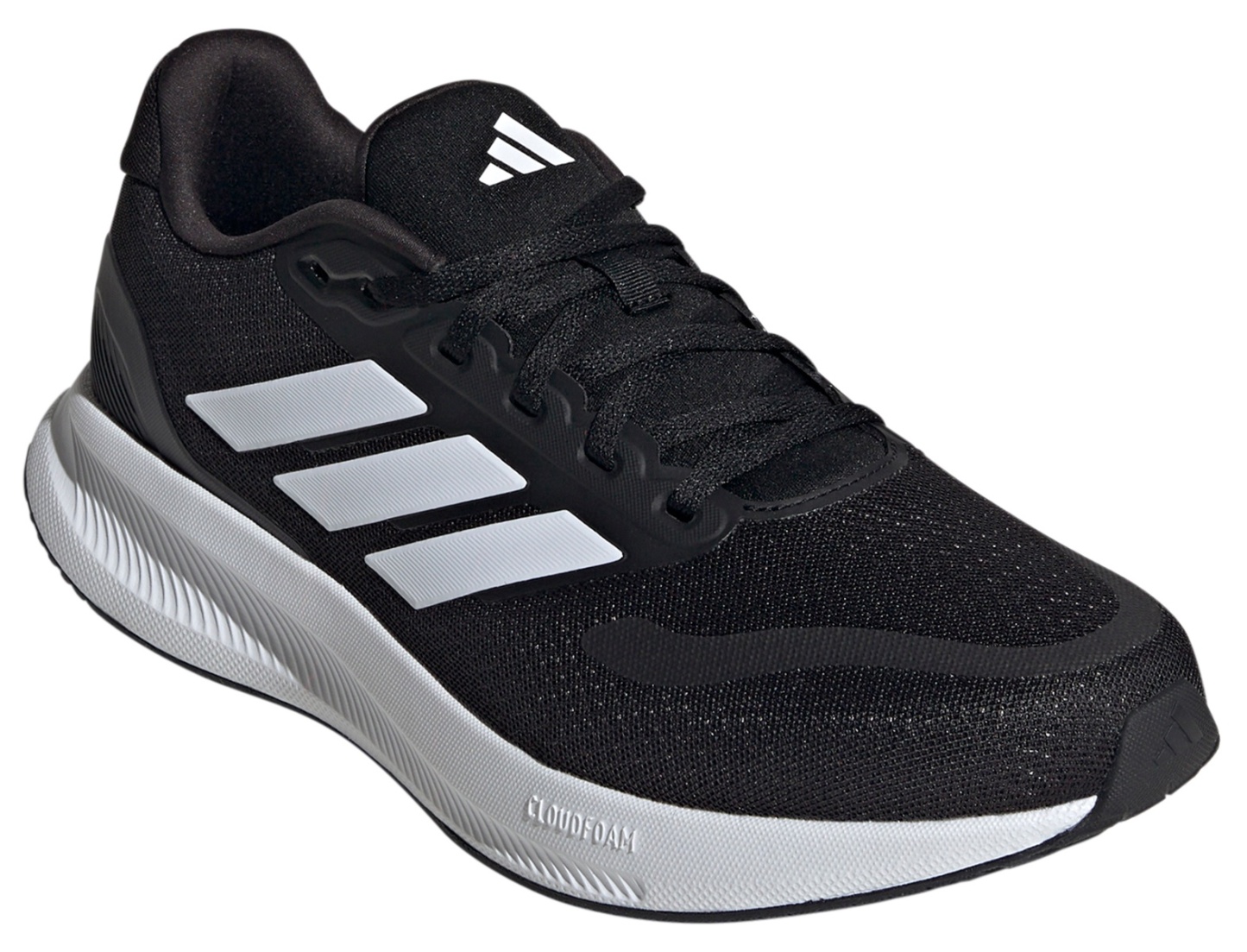 adidas Men's Runfalcon 5 Running Shoes - Black/White/Black - View 5