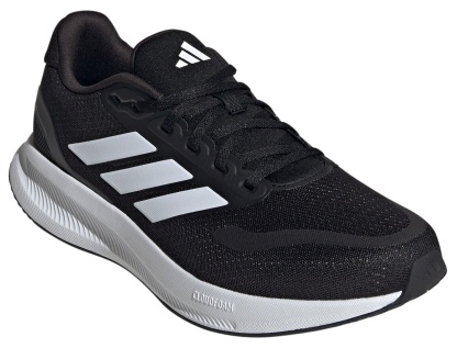 adidas Men's Runfalcon 5 Running Shoes - Black/White/Black - View 5