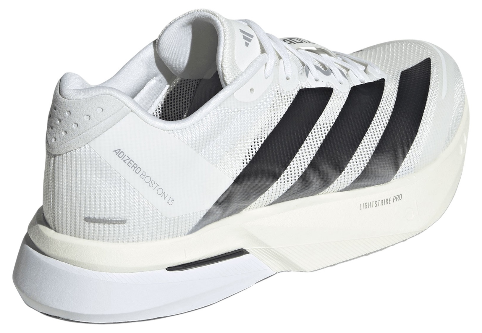 adidas Men's Adizero Boston 13 Running Shoes - White/Black/Grey - View 6