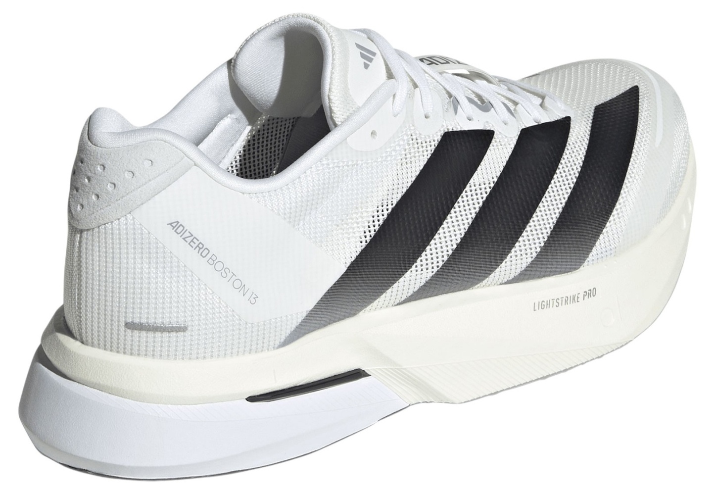 adidas Men's Adizero Boston 13 Running Shoes - White/Black/Grey - View 6