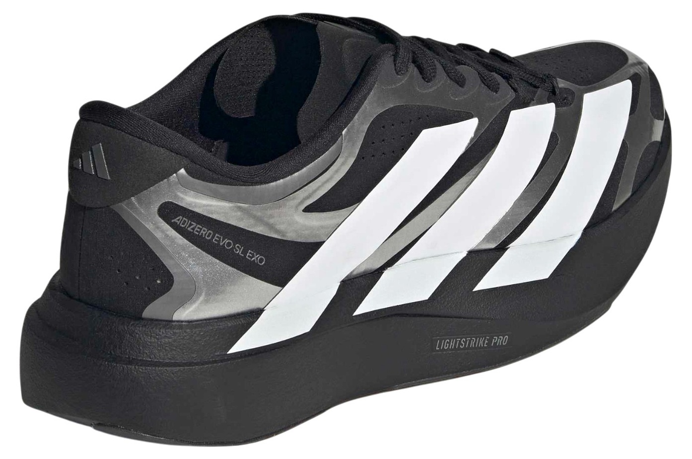 adidas Men's Adizero EVO SL EXO Running Shoes - Black/White/Metallic - View 6