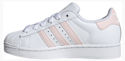 adidas Kids' Grade School Superstar II Shoes - White/Sandy Pink/White - View 4