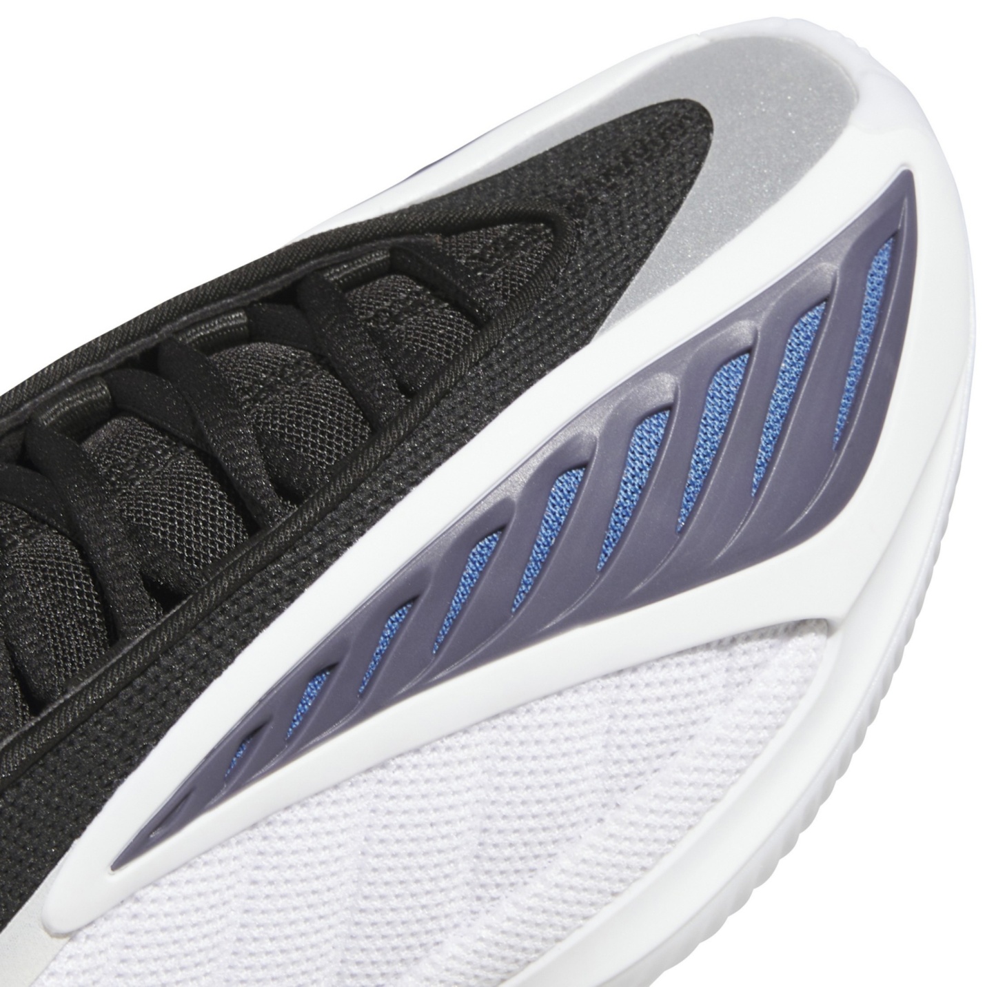 adidas Kids' Grade School Anthony Edwards 2 'Alphadawgs' Basketball Shoes - White/Black - View 7