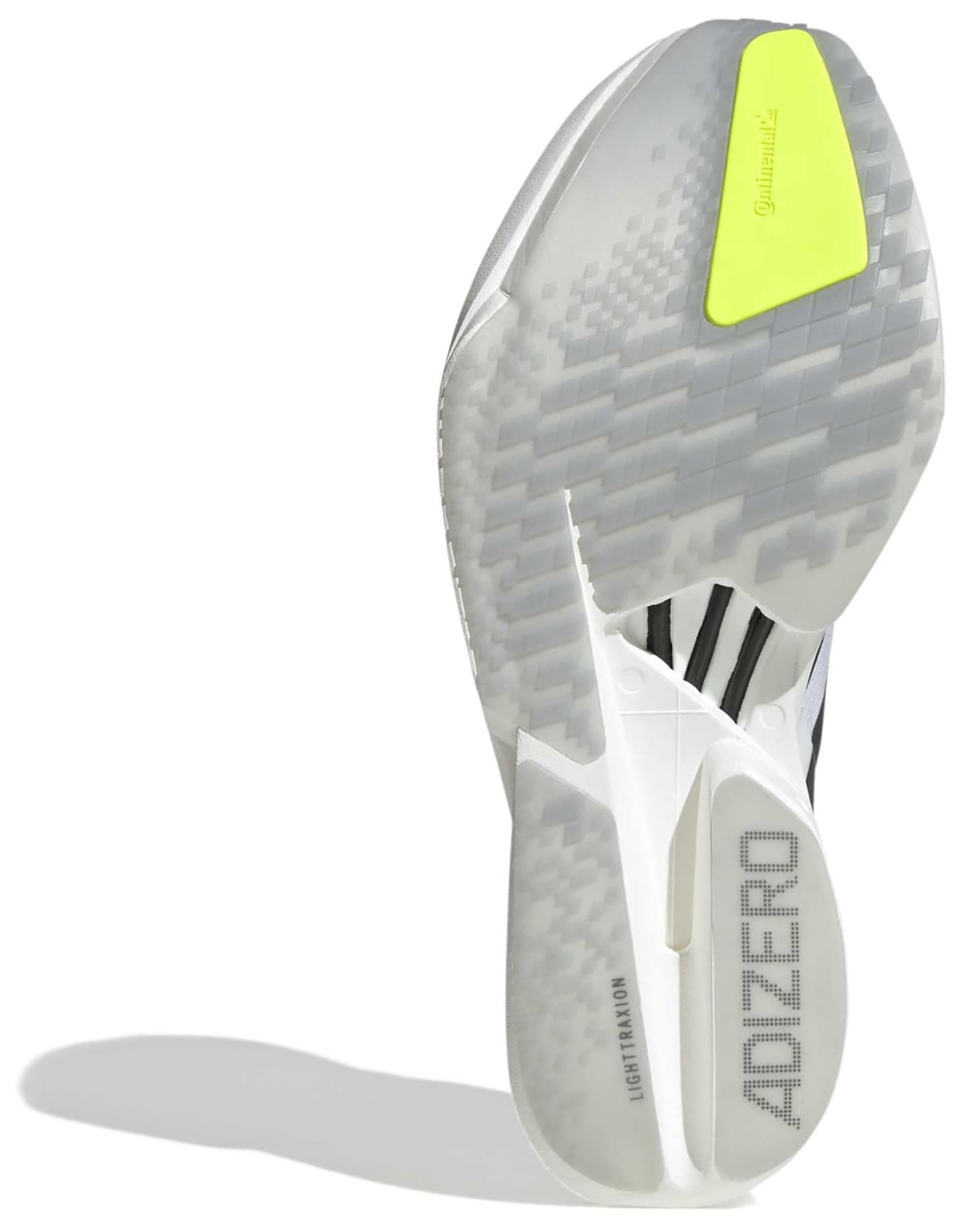 adidas Men's Adizero Adios Pro 4 Running Shoes - Ftwr White/Iron Met./Solar Yellow - View 3