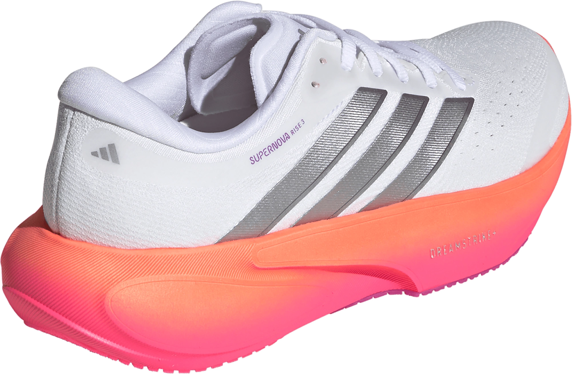 adidas Women's Supernova 3 Running Shoes - White/Silver Metallic/Lucid Pink - View 6