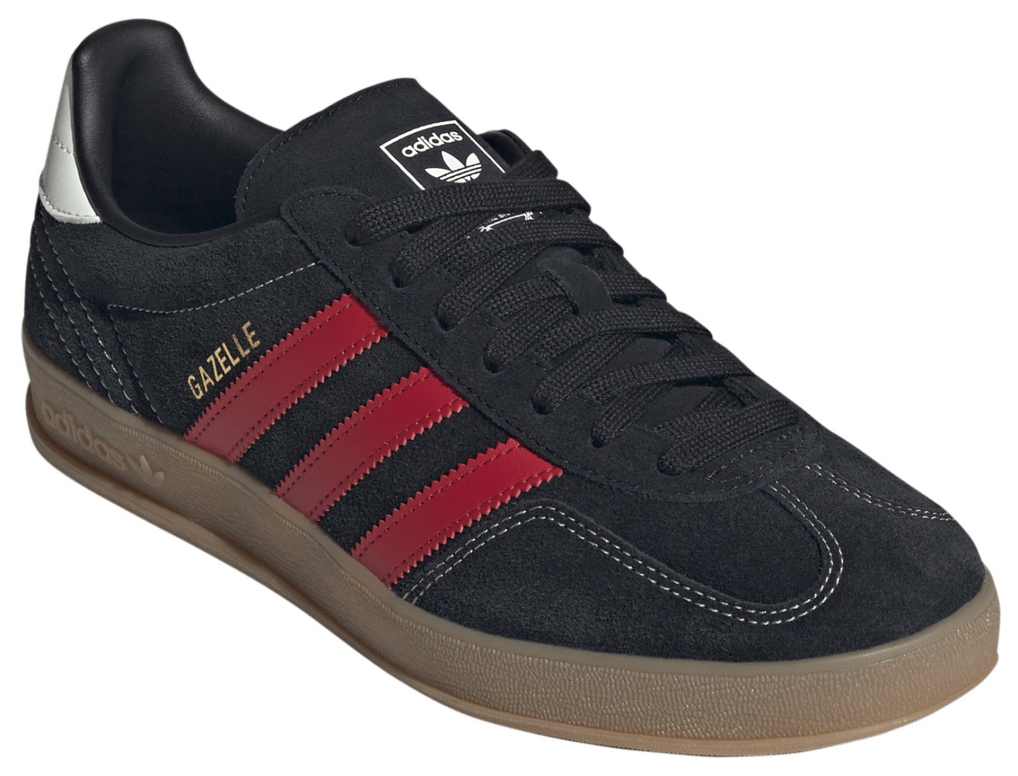 adidas Men's Gazelle Indoor Shoes - Core Black/Better Scarlet/Gum4 - View 6