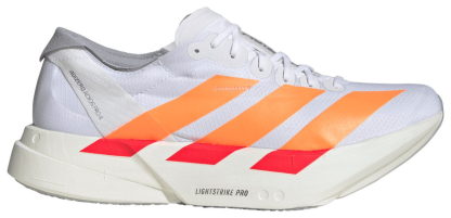 adidas Men's Adizero Adios Pro 4 Running Shoes - Ftwr White/Lucid Orange/Lucid Red - View 1