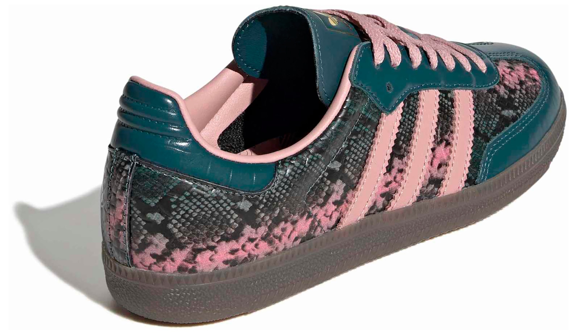 adidas Women's Samba OG Shoes - Snakeskin Rich Green/Wdr Mauve - View 5