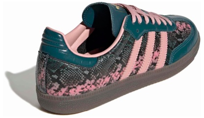 adidas Women's Samba OG Shoes - Snakeskin Rich Green/Wdr Mauve - View 5