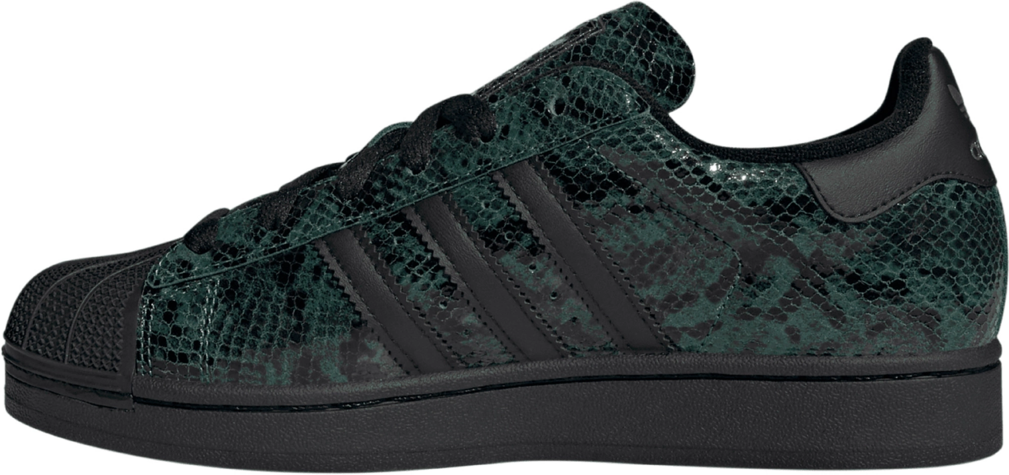 adidas Women's Superstar II Shoes - Green Snakeskin - View 4