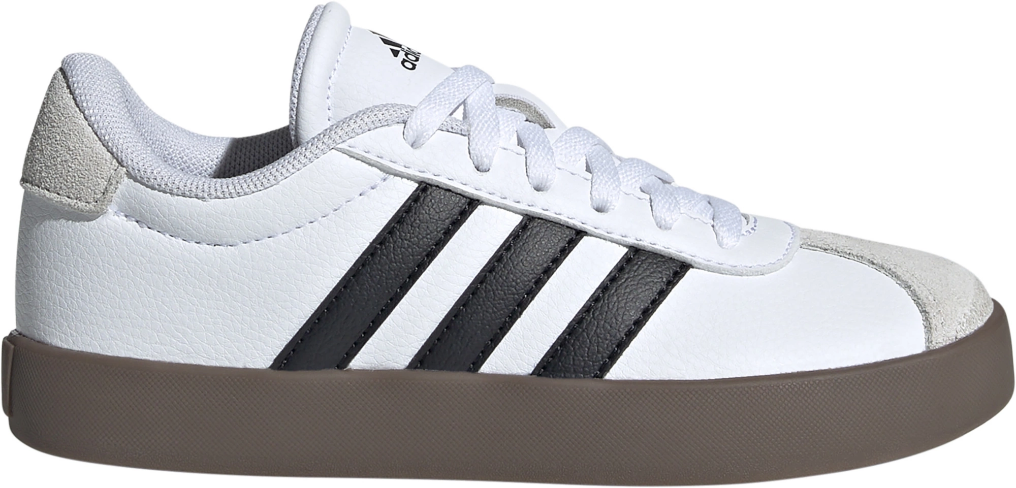 adidas Kids' Preschool VL Court Low Shoes - White/Black/Grey - View 1