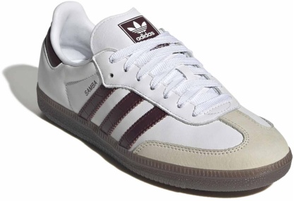 adidas Women's Samba OG Shoes - Suede/Croc White/Maroon - View 8