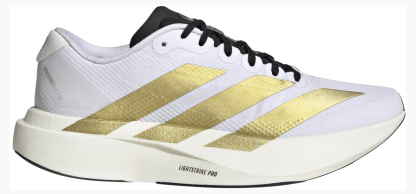 adidas Women's Adizero EVO SL Running Shoes - White/Matte Gold/Black - View 1