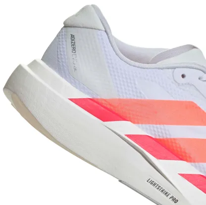 adidas Women's Adizero EVO SL Woven Running Shoes - FTWR WHITE/BEAM ORANGE/LUCID RED - View 8
