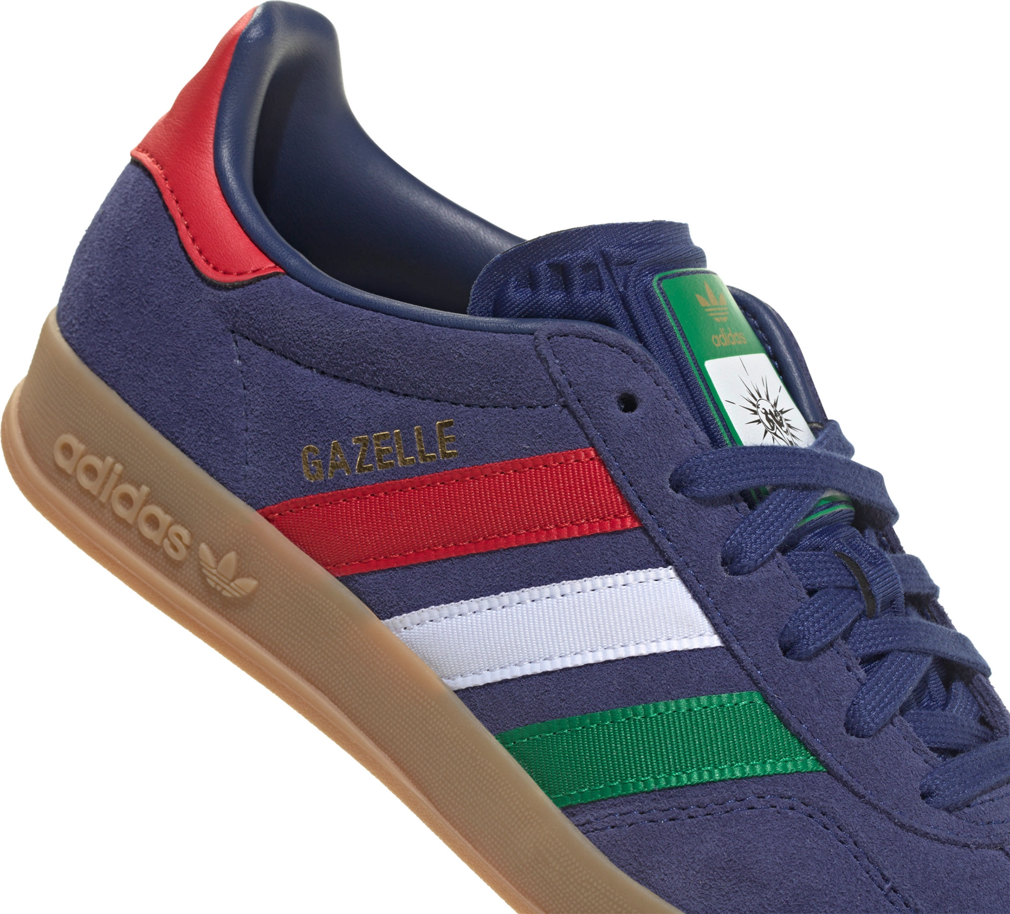 adidas Kids' Grade School FIFA World Cup Gazelle Indoor Shoes - Victory Blue/Green/Better Scarlet - View 7