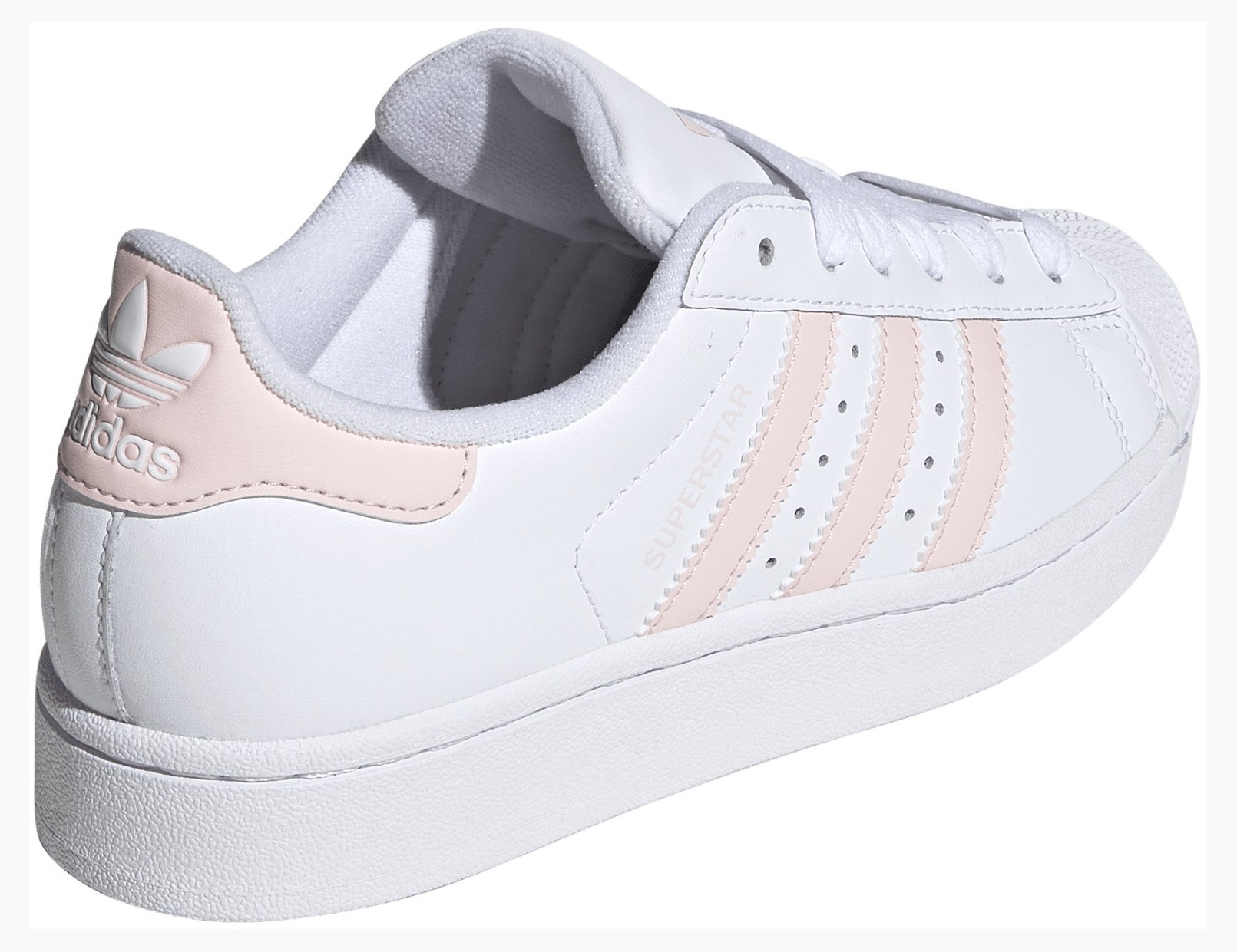 adidas Kids' Grade School Superstar II Shoes - White/Sandy Pink/White - View 5