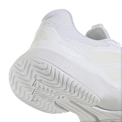 adidas Women's GameCourt 3 All Court Tennis Shoes - Ftwr White/Zero Met./Ftwr White - View 8