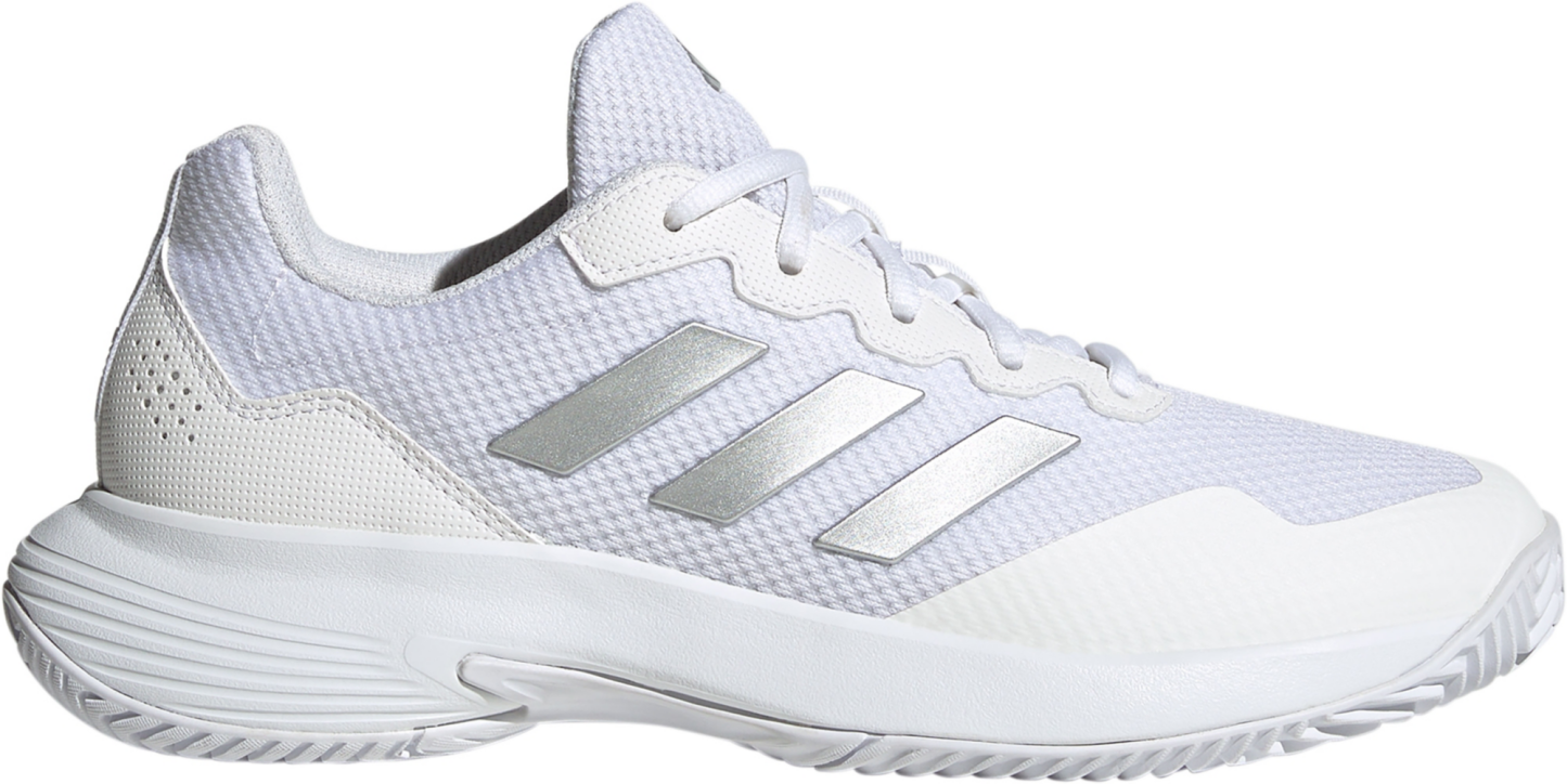 adidas Women's GameCourt 2 Tennis Shoes - White/Silver - View 1