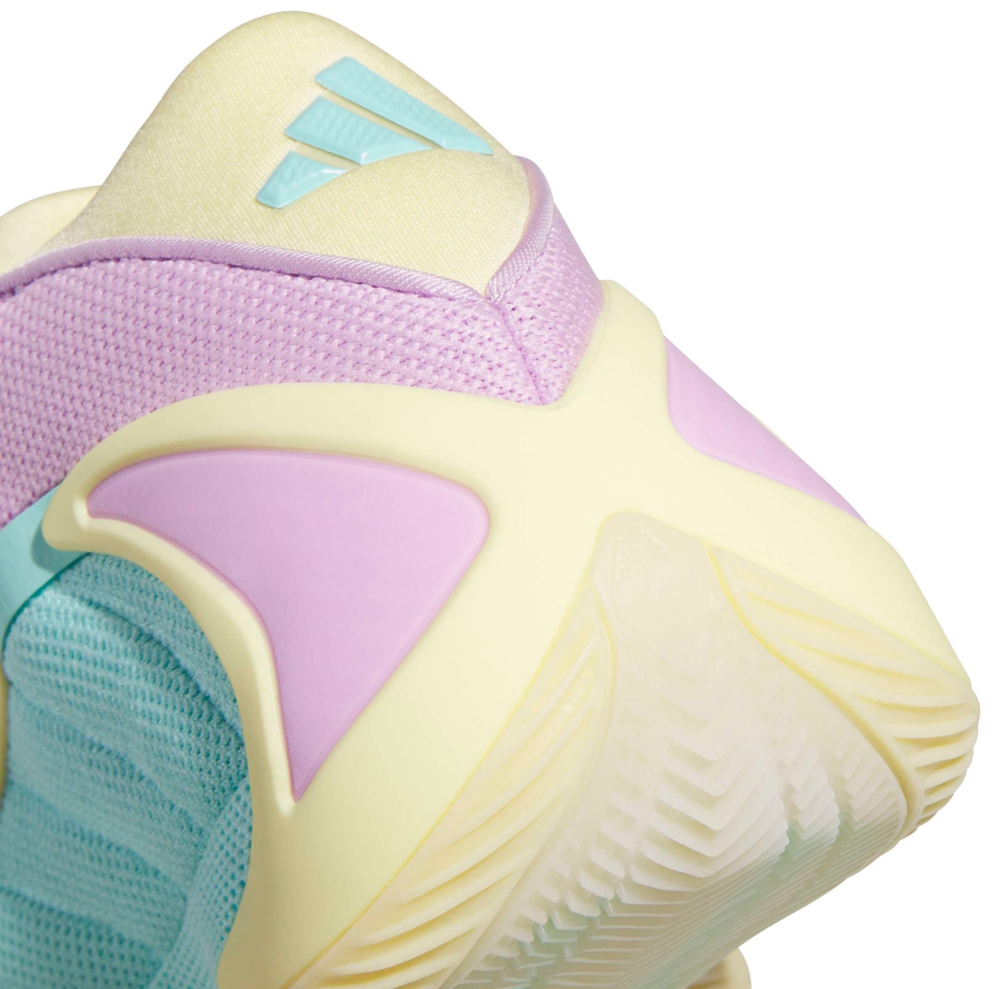 adidas Kids' Grade School Anthony Edwards 2 'Easter Egg' Basketball Shoes - Almost Yellow/Bliss Lilac/Flash Aqua - View 10