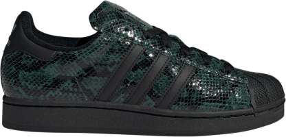 adidas Women's Superstar II Shoes - Green Snakeskin - View 1