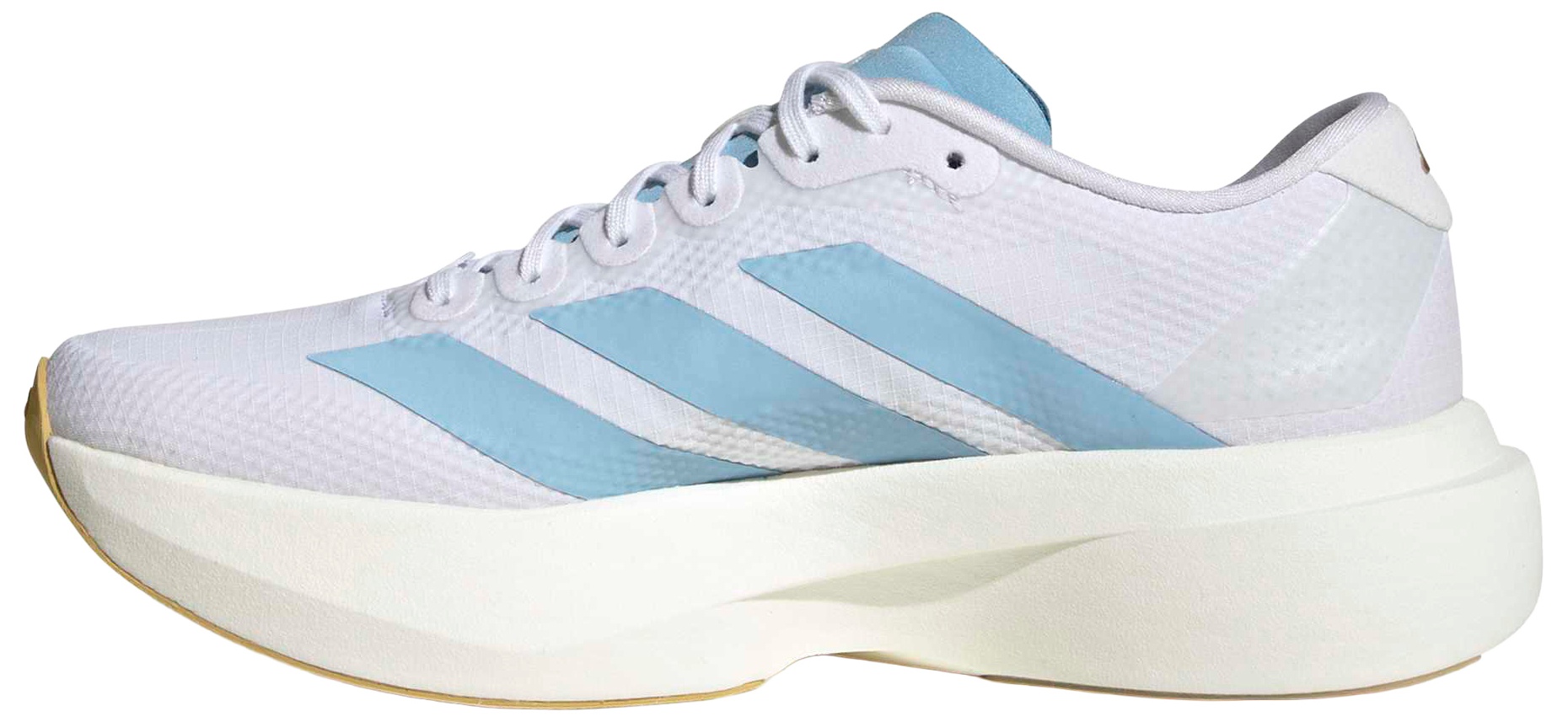 adidas Women's Adizero EVO SL Running Shoes - White/Clear Blue/Matte Gold - View 4