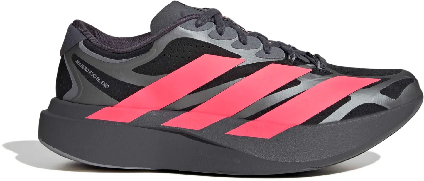 adidas Men's Adizero EVO SL Running Shoes - Black/Solar Turbo/Iron Mtllc - View 1