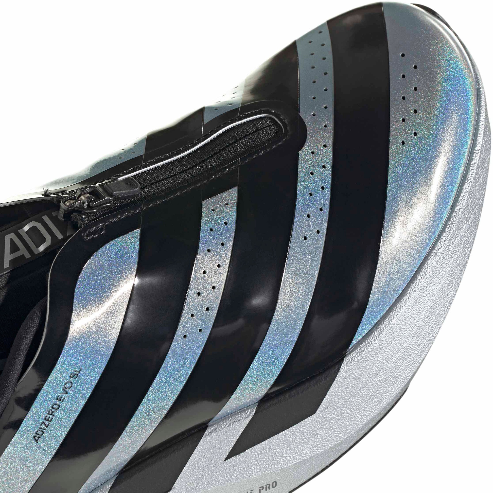 adidas Men's Adizero EVO SL Zip Running Shoes - Silver Mtllc/Black/Halo Silver - View 7