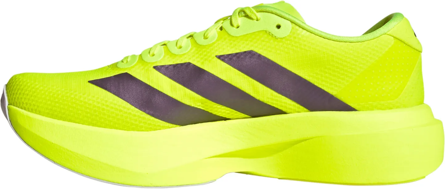 adidas Men's Adizero EVO SL Woven Running Shoes - Solar Yellow/Aurora Plum/Powder Plum - View 4
