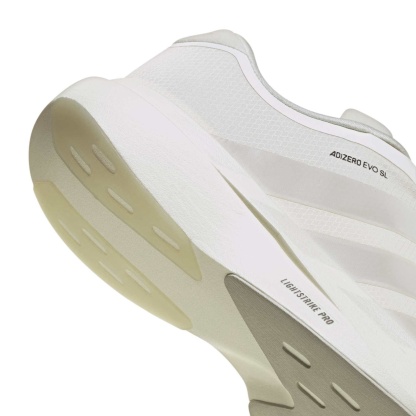 adidas Men's Adizero EVO SL Zip Running Shoes - Core White/Zero Met/Orbit Grey - View 7