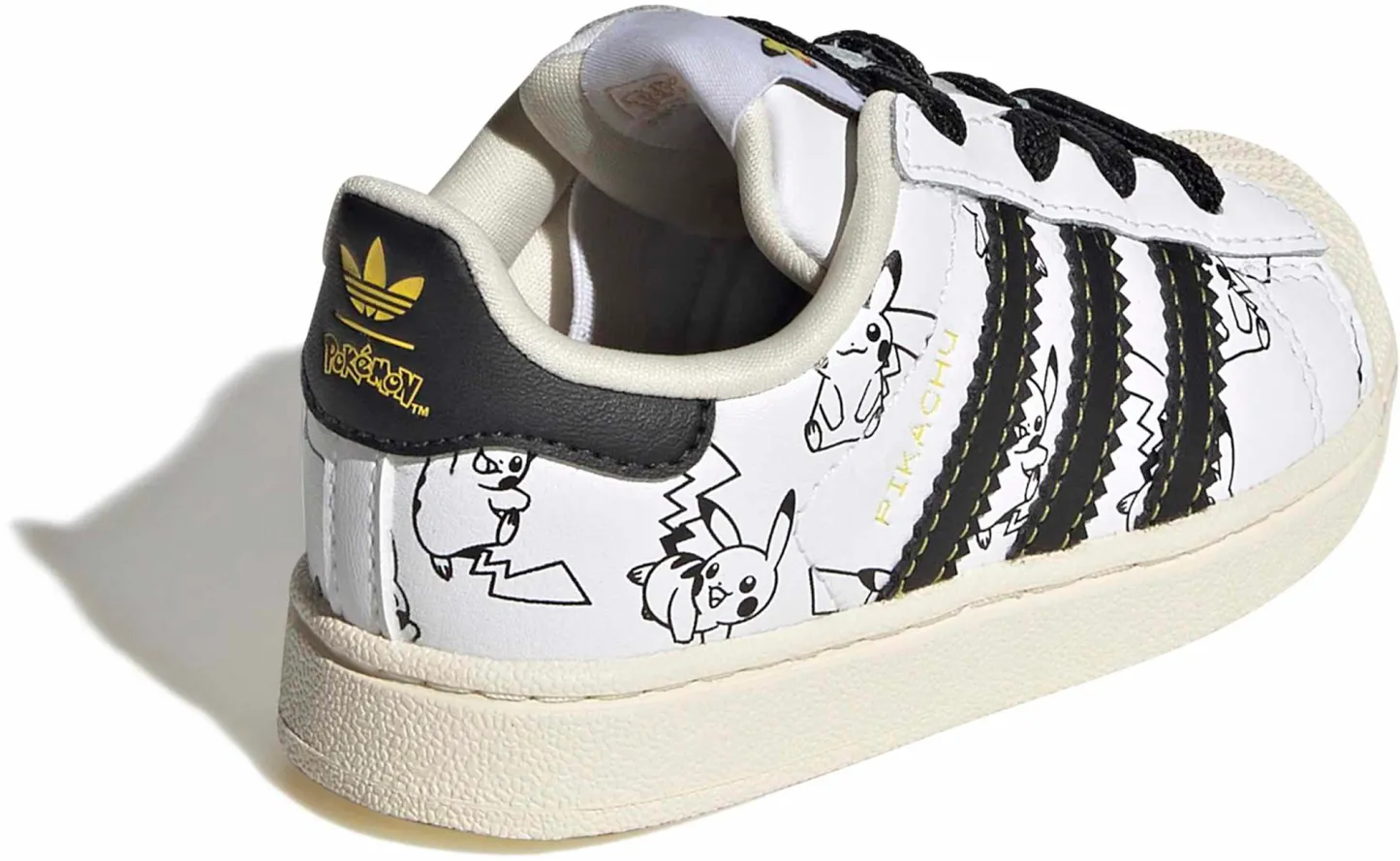 adidas Toddler Pokémon Superstar II Shoes - Ftwr White/Core Black/Gold Met. - View 9
